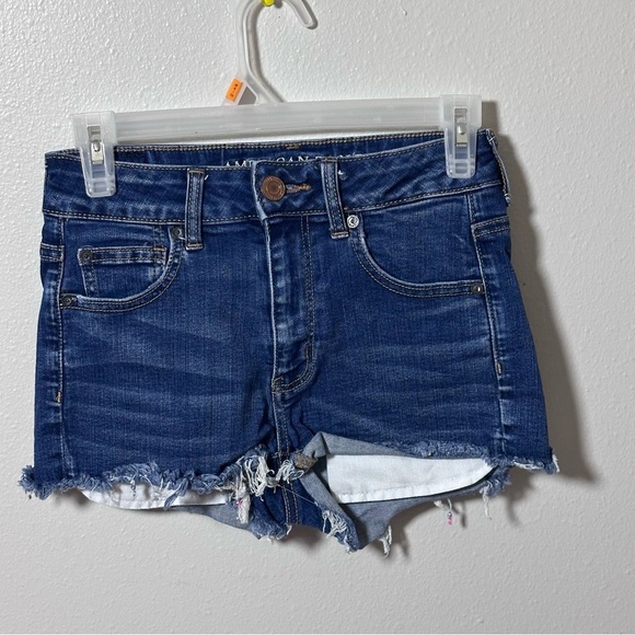 American Eagle Women Denim Super Stretch Hi-Rise Shortie Shorts size 4 - Picture 2 of 9